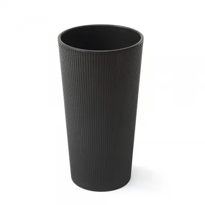 Obrázek produktu pro LAMELA Květináč LILIA JUMPER - proužek, průměr 25 cm, výška 46.5 cm, černý