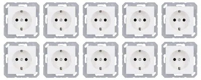 Produktbild von 10x JUNG A1520WW SCHUKO® Steckdose Alpinweiß Serie A