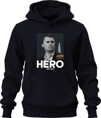 Obrázek produktu pro Charlie Kirk Hero Rest in Peace Republican Advisor President Uni mikina s kapucí, Navy, M