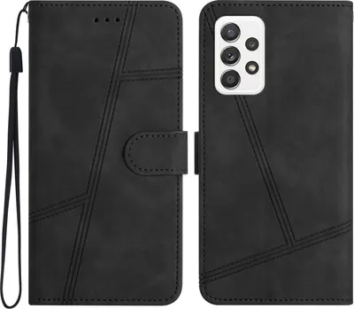 Produktbild von CLM-Tech Hülle kompatibel mit Samsung Galaxy A23 5G - Tasche aus Kunstleder - Klapphülle mit Ständer und Kartenfächern, Kunstleder schwarz