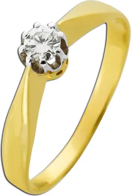Produktbild von Solitärring Gold Weißgold 585 14K Diamant Antikschmuck  16