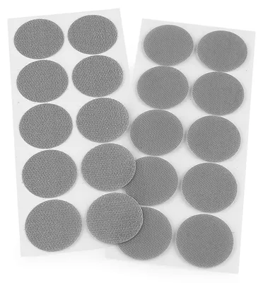 10 Paar Klettpunkte, Klettband-Punkte Klebepunkte, Ø35mm selbstklebend, grau