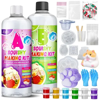 Productafbeelding van Vloeibare siliconen knutselset voor het maken van squishies - mengverhouding 1:1, superzacht, wit, 1000g