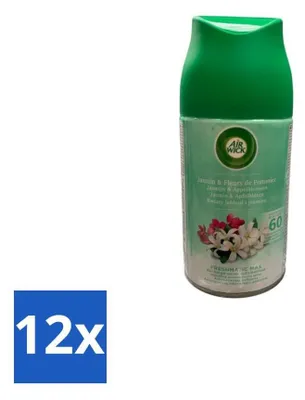 Zdjęcie produktu dla Air Wick – wkład uzupełniający – Freshmatic Jaśmin i kwiat jabłoni – 250 ml – opakowanie ekonomiczne – 12 sztuk
