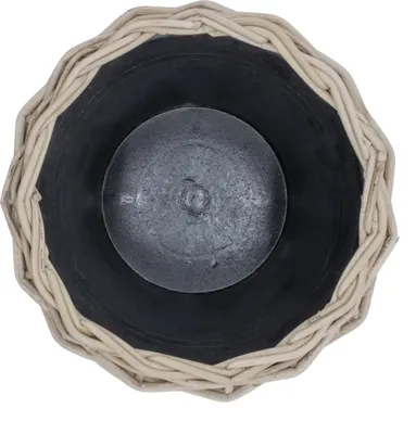 Produktbild von Rattan Pflanztopf mit Kunststoff Einsatz - DRYPOT ca. 33 x 24 cm - moderner Topf hell