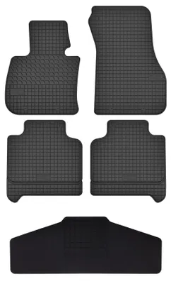Productafbeelding van Rubberen automatten + tunnelmat voor BMW X1 U11 vanaf 2022 (crossover) – 5-delig, zwart, op maat – Wielganizator SolidTread