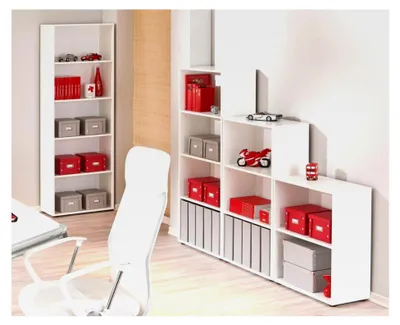 Produktbild von Bücherregal Standregal 2 Fächer Höhenverstellbare Böden Holzregal Wohnzimmer Arbeitszimmer Büro
