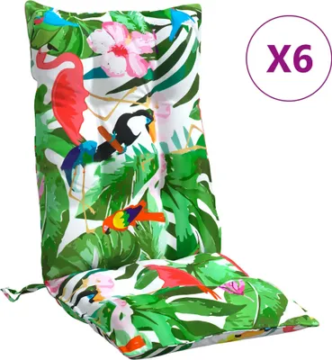 Image de Coussins de chaise à dossier haut lot de 6 multicolore