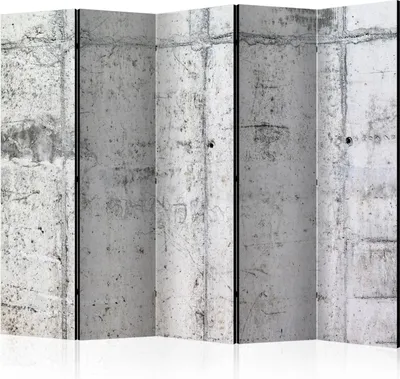 Produktbild von 5-teiliger Einseitiger Vlies Paravent - Concrete Wall II 225x172 cm Muster f-A-0332-z-c