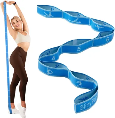 Obrázok produktu pre Yoga Stretch Band 9 Očiek, Nastaviteľný, Kvalitná Elastická Cvičebná Páska na Stretching a Jogu