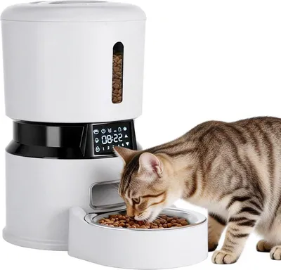 Produktbild von 4L Smart Pet Feeder, Automatischer Futterautomat, Infrarotsensor, Stromausfallschutz, Futter frisch