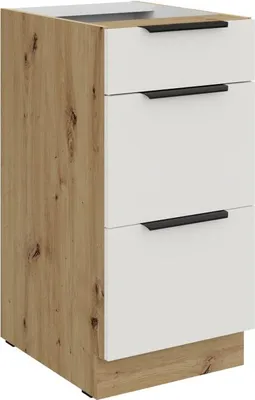 Obrázek produktu pro Kuchyňská skříňka se šuplíky LUNARA - šířka 40 cm, bílá / dub artisan