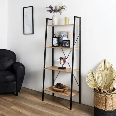 Image de Etagere Bois Et Metal 148x60x32.5