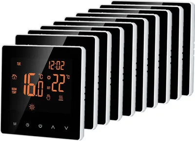 Produktbild von 10X Smart Raumthermostat Thermostat, elektrische Fußbodenheizung LCD Touchscreen Wochenprogrammierbarer Kindersperre Speicherfunktion für zu Hause Office Hotel 16A