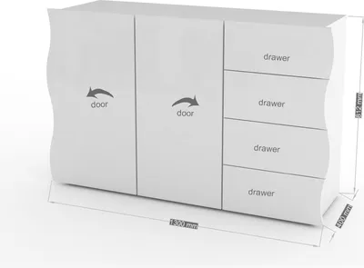 Obrázek produktu pro Sideboard >Onda< in Weiß Hochglanz - 130x81,2x40cm (BxHxT)