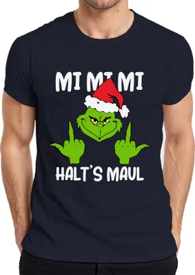 Produktbild von Mi Mi Mi Halt's Maul Grinch Spruch Anti-Weihnachten - Weihnachten Christmas Xmas Herren T-Shirt, Navy, 3XL