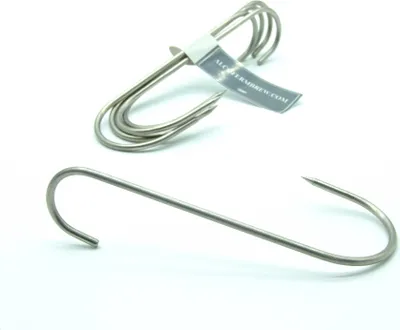 Produktbild von S Haken zum Räuchern von Fleisch 17cm x 5 - Fleischhaken, Metzgerhaken