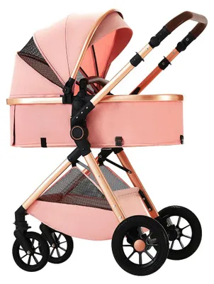 Productafbeelding van Babywagen, met omkeerbare zitting, opvouwbaar design, roze