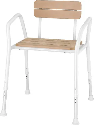 Image de chaise de douche en bois avec dossier