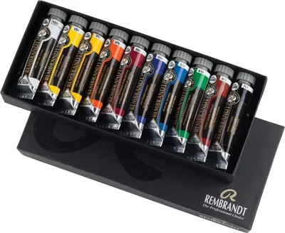 Obrázok produktu pre Rembrandt 01820310, Multi, 15 ml, 105, 254, 284, 370, 395, 411, 506, 530, 619, 701, Rúra, Drevená škatuľka, 10 kusov