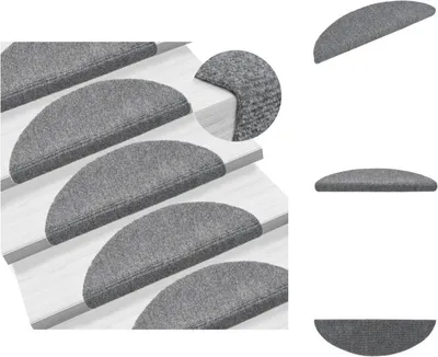 Obrázek produktu pro vidaXL 15 ks samočistících rohoží na schody z jehlového rouna 56x17x3cm světle šedé - koberce na schody