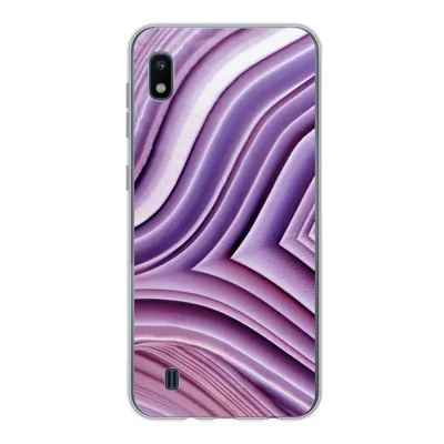 Produktbild von MuchoWow® Handyhülle Schutzhülle Hülle für Samsung Galaxy A10 Naturstein - Nahaufnahme - Weiß Silikon Softcase Handy Hülle - Schutzhülle