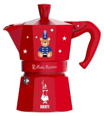 Obrázok produktu pre Bialetti Moka Express, Moka kanvica, Červená, Hliník, 1 šálok, Mletá káva, Termoplastik