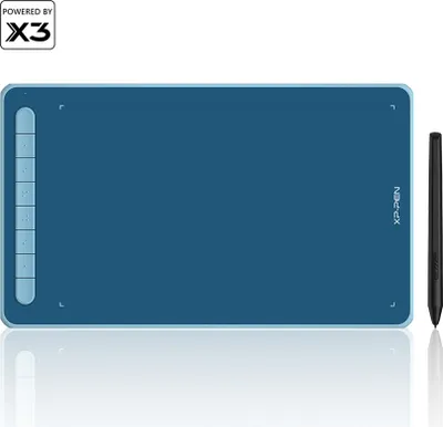 Produktbild von XP-PEN Deco L 10 x 6 Zoll Grafiktablet Drawing Tablet, mit X3 Stift, mit 8 Schnellzugriffstasten kompatibel mit Android, Chrome und Linux, zum Zeichnen & zur Fotobearbeitung (Blau)