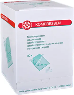 Produktbild von NOBA sterile Mullkompressen 12- lagig 20 x 5 Stück 10 x 10 cm