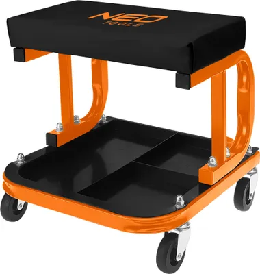 Zdjęcie produktu dla NEO TOOLS taboret montażowy, warsztatowy z półką 36,5x35,5x37cm z kółkami Wózek warsztatowy