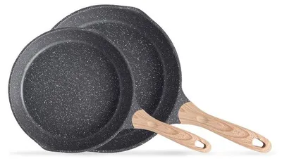 Bratpfanne 20+26 cm, antihaftbeschichtet, Granit, Induktion, grau
