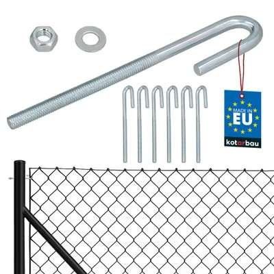 Image de KOTARBAU® Lot de 6 Tendeur Grillage M8 Tendeur Cable Clôture Acier Galvanisé Crochet Fileté avec Écrou et Rondelle Tendeur Fil de Fer Argenté Ouvert