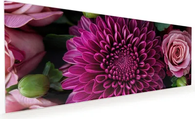 Produktbild von Küchenrückwand Spritzschutz Glas mit Motiv Blumenarrangement 40 x 40 cm