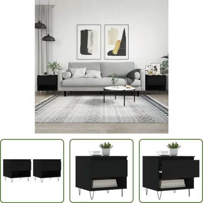Produktbild von The Living Store Couchtische 2 Stk. Schwarz 50x46x50 cm Holzwerkstoff