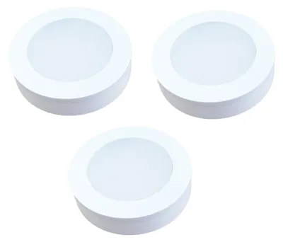 Image de kalb | Lot de 3 spots encastrables LED pour meubles, avec anneau de fixation, blanc