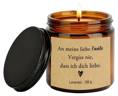 Immagine prodotto di Candela profumata alla lavanda, in vetro, da 3,5 once, ideale come regalo per la festa della mamma, il Natale o altre occasioni