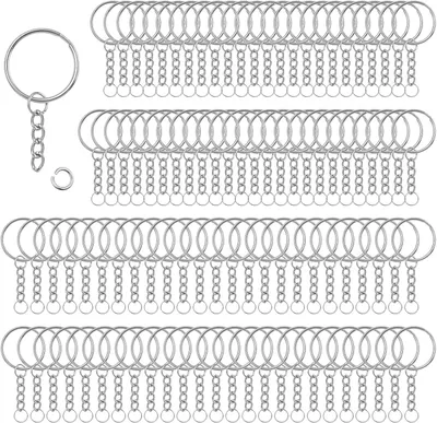 Produktbild von Schlüsselringe mit Kette, 25 mm, 100 Stück, für DIY Schmuck