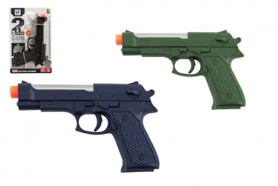 Immagine prodotto di pistola a batteria di plastica da 17 cm con luce e suono - mix di colori