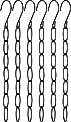 Produktbild von INF Multifunktionale Hängekette für Kleidung, Kleiderbügel 6er-Pack - Schwarze Metallaufbewahrung
