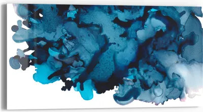 Produktbild von DEQORI Glasbild Echtglas 60x30 cm 'Tanz der Tinte' Wandbild Bild modern Deko