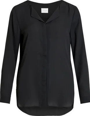 Produktbild von VILA Langarm Business Bluse Schlichtes Shirt Oberteil mit V-Ausschnitt VILUCY Größe: L