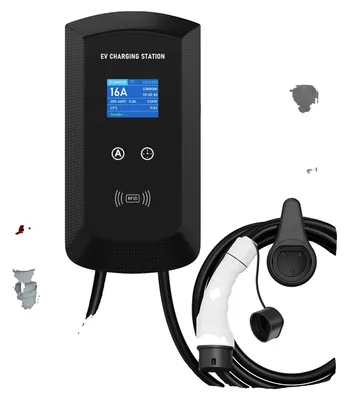 Obrázek produktu pro Nabíječka pro elektromobily, inteligentní ovládání přes aplikaci, rychlé nabíjení, černá barva