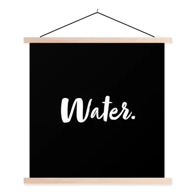 Produktbild von MuchoWow® Textilposter Wasser - Trinken - Text - Zitate 60x60 cm mit holzfarbenen Rahmen - Wanddekoration