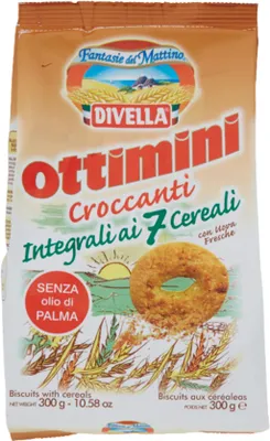Zdjęcie produktu dla Ciastka pełnoziarniste Biscotti Ottiini Sette Cereali 300g - Divella