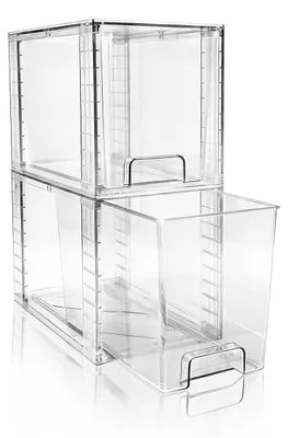 Image de Lot de 2 boîtes de rangement transparentes pour la salle de bain et la cuisine