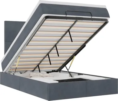 Obrázok produktu pre vidaXL Osmanská posteľ s matracmi tmavosivá 120x200 cm zamat
