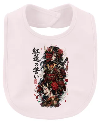 Obrázok produktu pre Maskovaná samurajská bojovníčka, japonské umenie, Japonsko, štýl Y2K, detská zástera s motívom Hannya, ružová, univerzálna veľkosť