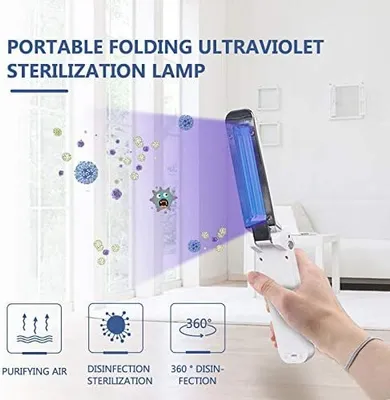 Produktbild von Topchances Tragbare UV-Lampe, faltbare Sterilisationslampe Ozon-Sterilisator-Licht USB- oder Batterieleistung 360 ° keimtötende Lampe 100% sicher für Zimmer Auto Toilette Geschäftsreise