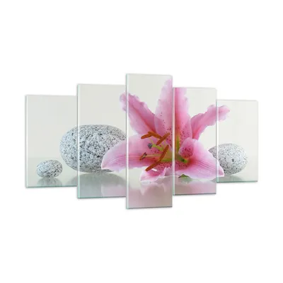 Produktbild von Bilder auf glas - Lilienblüte grün Pflanze - 160x85cm - Glasbilder - Wandbilder - Kunstdruck - zum Aufhängen bereit - Wanddekoration aus Glas - Glas Bilder - Wandbild auf Glas - GEA160x85-0485