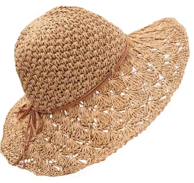 Produktbild von Damen Strohhut - Breite Krempe, Faltbare Sommermütze - UV-Schutz - B0F3SP6Q31